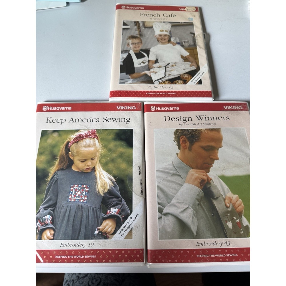 Husqvarna Viking Embroidery Cards Keep America Sewing French Cafe Design Winners
